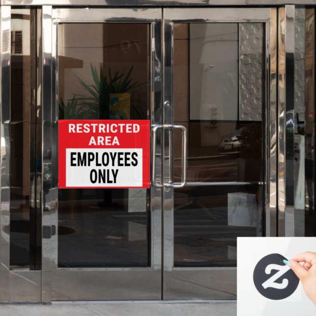 Restricted Area Employees Only Window Cling (Office Door)