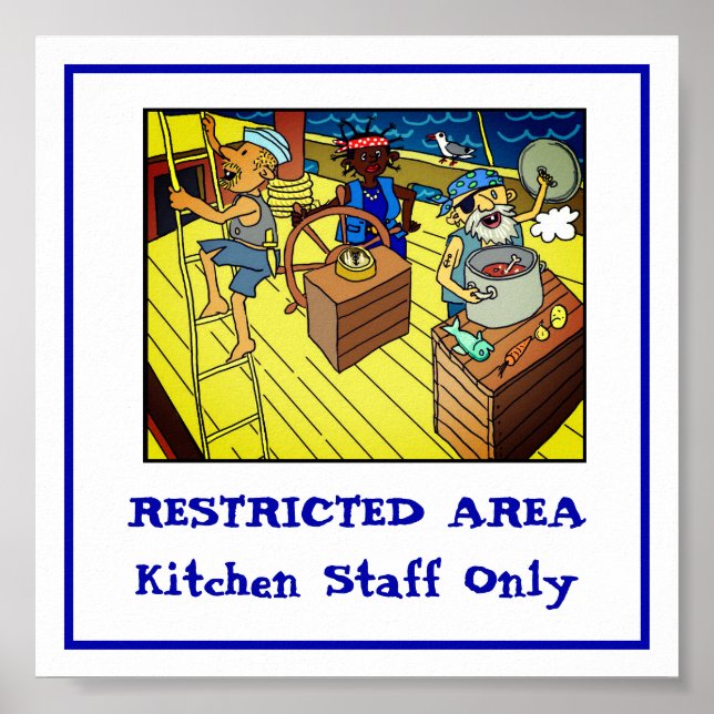 Restricted Area .. kitchen staff only sign (Front)