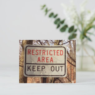 Restricted Sign Postcard