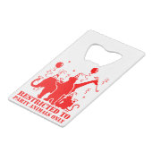 Restricted to party animals only credit card bottle opener (Front Angled)