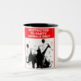 Restricted to party animals only Two-Tone coffee mug