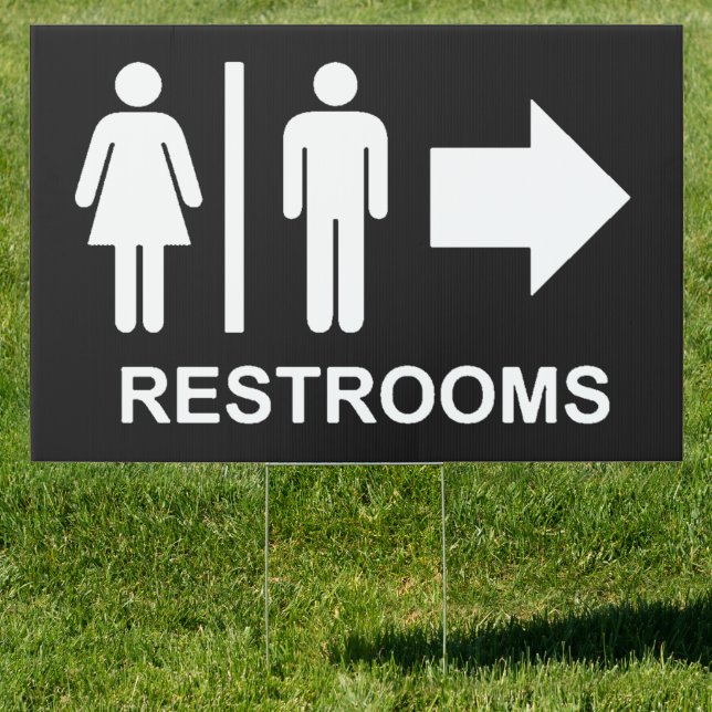 Restroom Arrow Sign (Insitu)