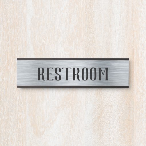 Restroom Bathroom Door Signs Sign Name Plate | Zazzle