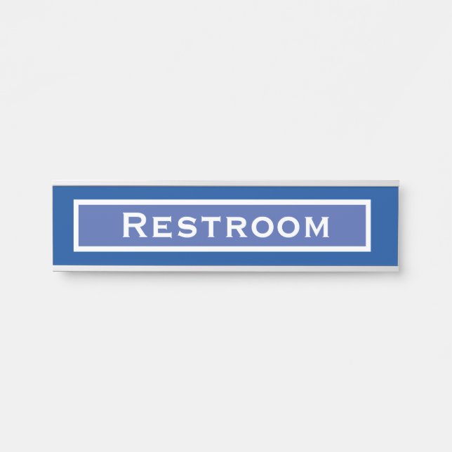 Restroom Bathroom Office Door Signs Sign Blue (Front)