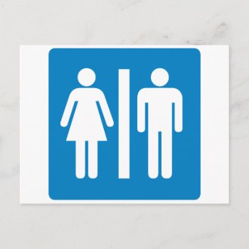 Restroom Facilities Highway Sign Postcard by wesleyowns at Zazzle