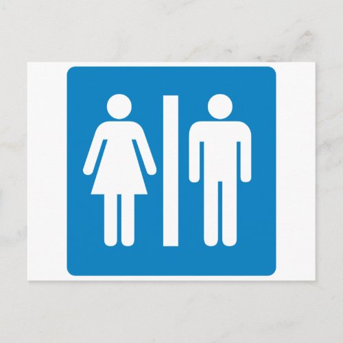 Restroom Facilities Highway Sign Postcard