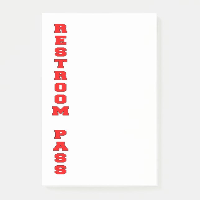 Restroom Pass Post-it Notes (Front)
