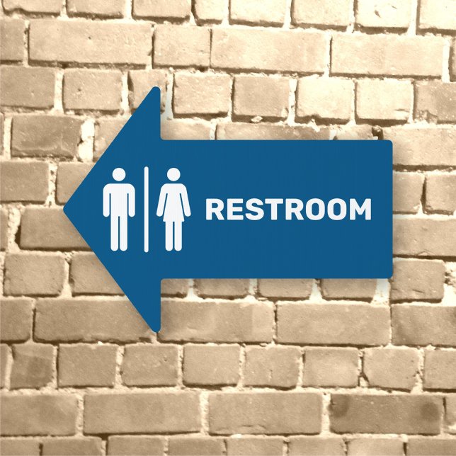 Restroom Sign (Restroom arrow sign.)