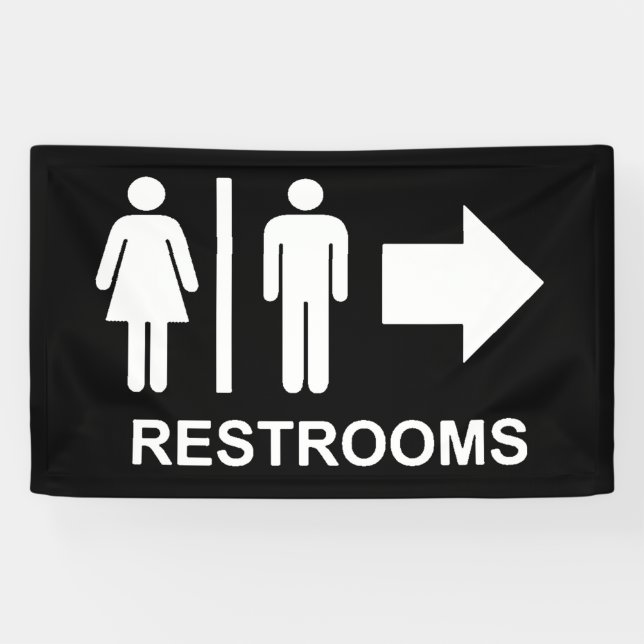 Restroom Sign Arrow (Horizontal)
