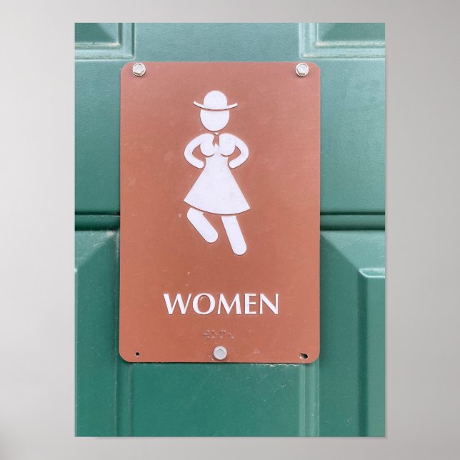 Restroom Sign Cowgirl (Front)