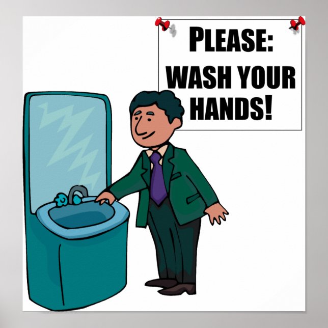 Restroom Sign Please Wash Hands (Front)