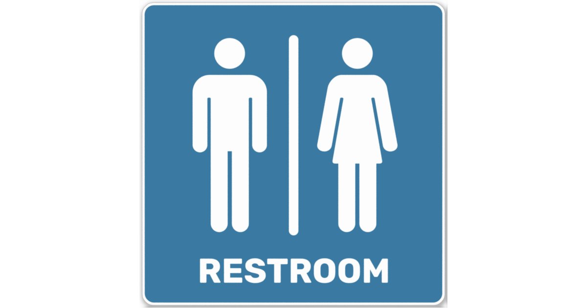Restroom Sign Sticker | Zazzle