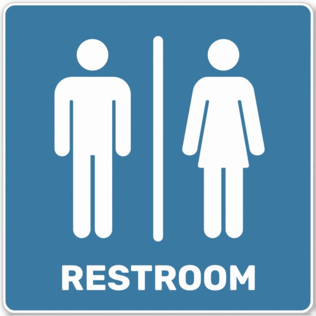 Restroom Sign Sticker (Front)