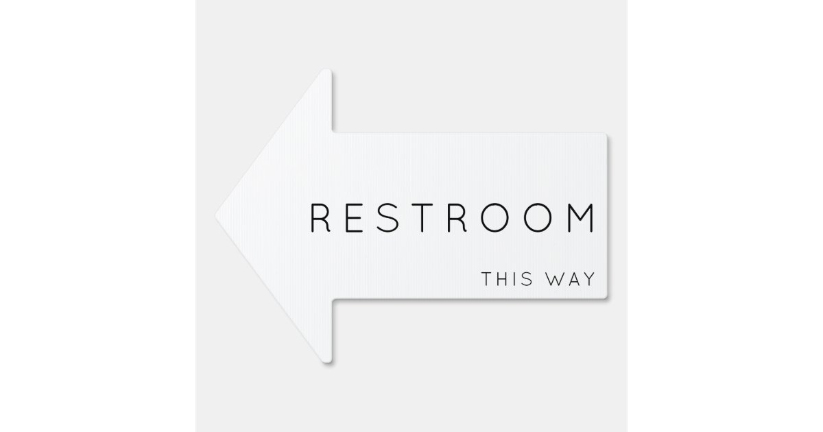 bathroom signs with arrow