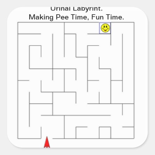 Restroom Urinal Labyrinth Square Sticker