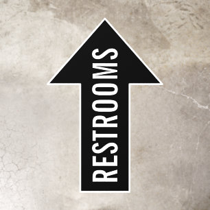 Restrooms Directional Arrow Black Floor Decals