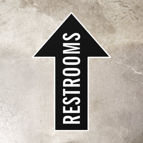 Restrooms Directional Arrow Black Floor Decals