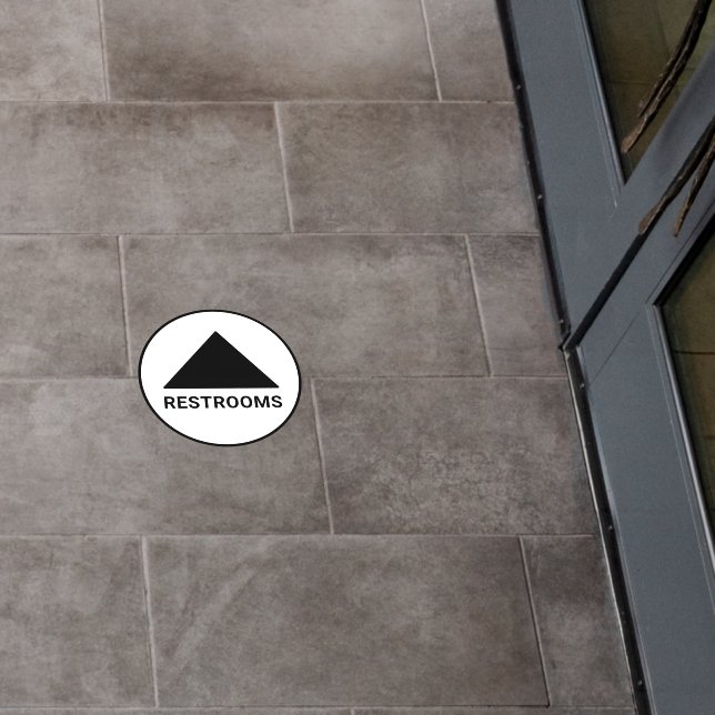 Restrooms Directional Arrow Circle Floor Decals (Restaurant)