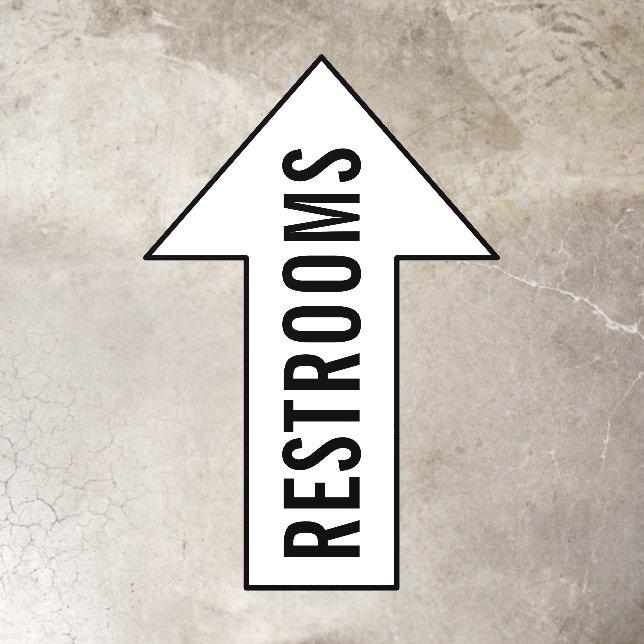 Restrooms Directional Arrow Floor Decals (Insitu)