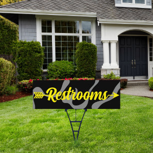Restrooms Directional Arrow Party Event Yard Sign