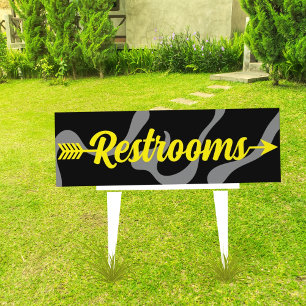 Restrooms Directional Arrow Party Event Yard Sign