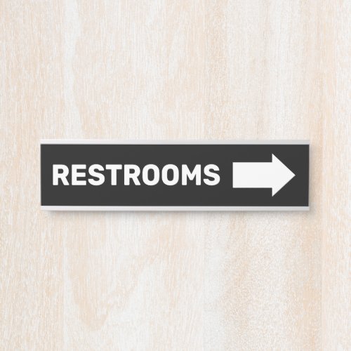 Restrooms Directional Wayfinding Wall Sign