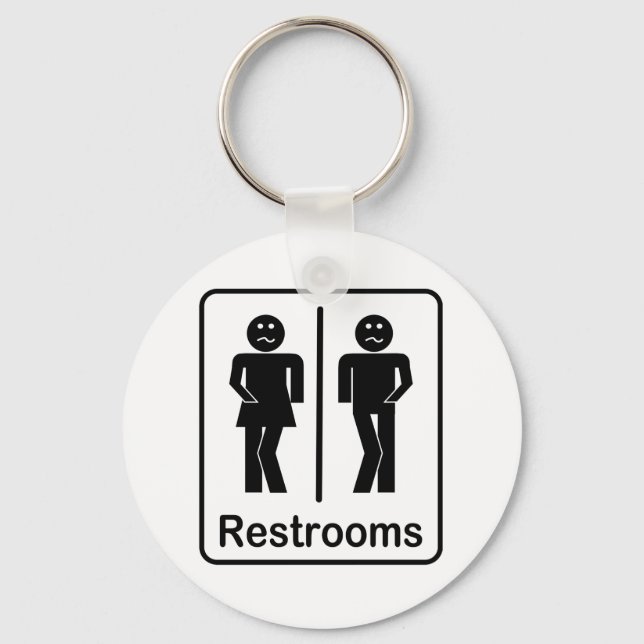 Restrooms Sign Keychain (Front)