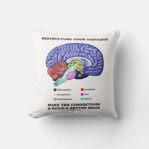 Restructure Your Thoughts Make Connections Brain Throw Pillow