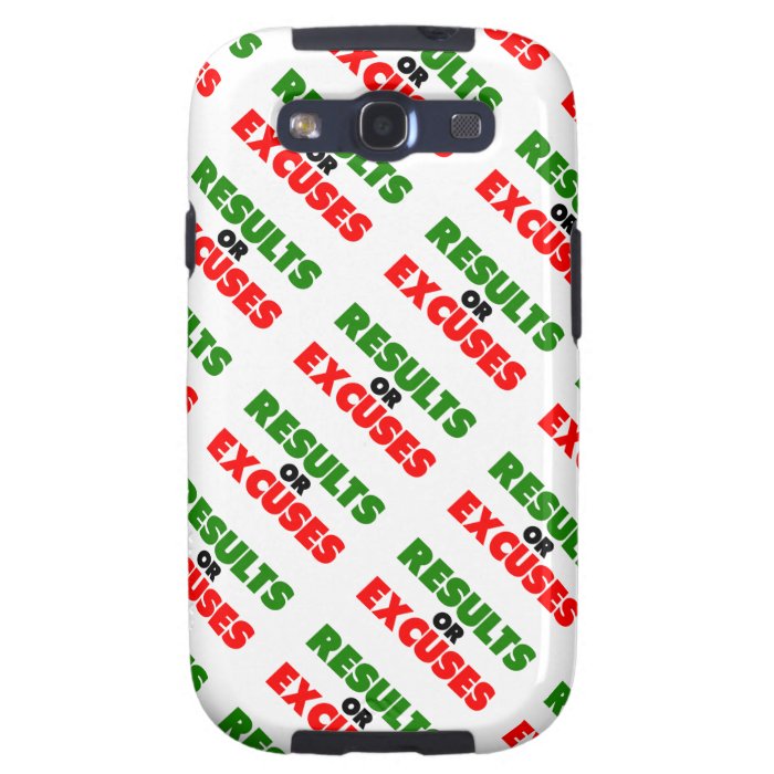 Results or Excuses  Fitness Quotes  Green Style Samsung Galaxy S3 Covers