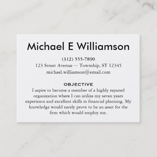 Resume Business Cards