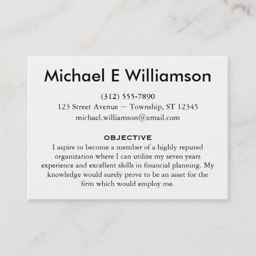 Customizable Resume Business Cards