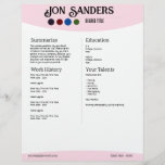 Resume Example Letterhead<br><div class="desc">A resume layout. Change it to suit your personality and talents.</div>