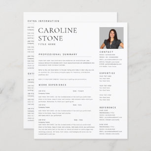 Resume Photo Contact White Modern