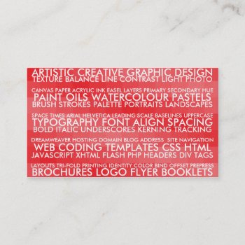 Resume Style - Red Business Card by fireflidesigns at Zazzle