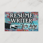 Resume Writer For Hire Business Cards - Blue Red at Zazzle