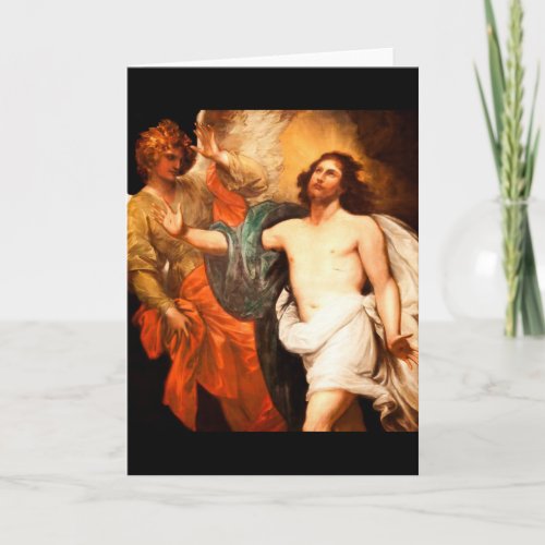 Resurrected Christ Gazing Upward Holiday Card