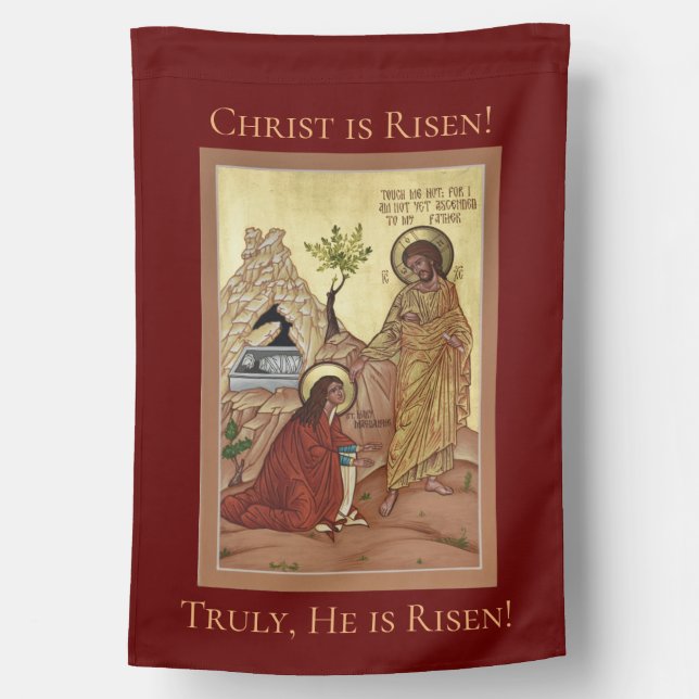 Resurrected Christ Weatherproof House Flag (Back)