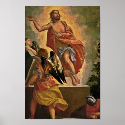 Resurrected Jesus Above his Grave Poster