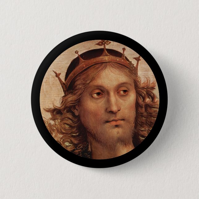 Resurrected Jesus in Crown Pinback Button (Front)