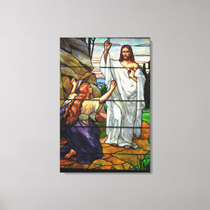 Resurrected Jesus Stained Glass Wrapped Canvas Art