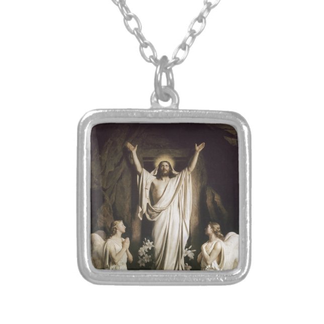 Resurrection at the Tomb Silver Plated Necklace (Front)