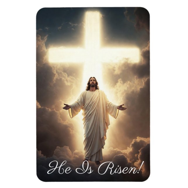 Resurrection Image Jesus in Clouds Greetings Magnet (Vertical)