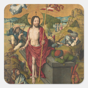 Resurrection Master Housebook Jesus Christ Paintin Square Sticker
