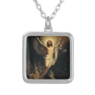 Resurrection of Christ by Robert Wilhelm Ekman  Silver Plated Necklace