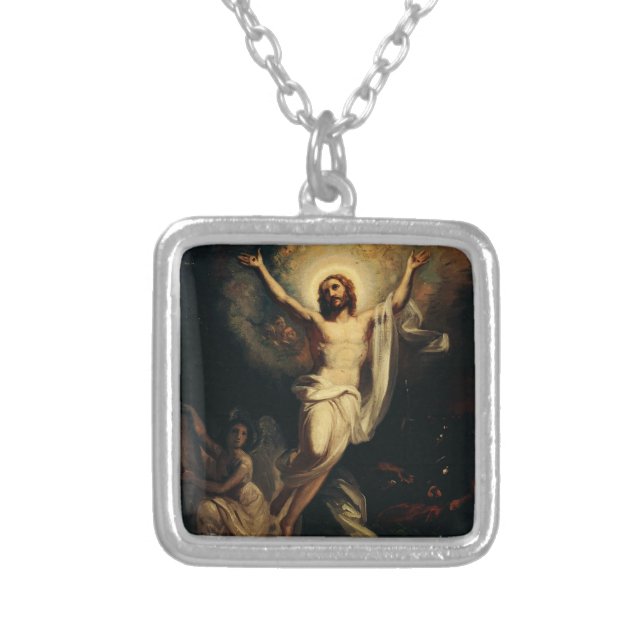 Resurrection of Christ by Robert Wilhelm Ekman  Silver Plated Necklace (Front)