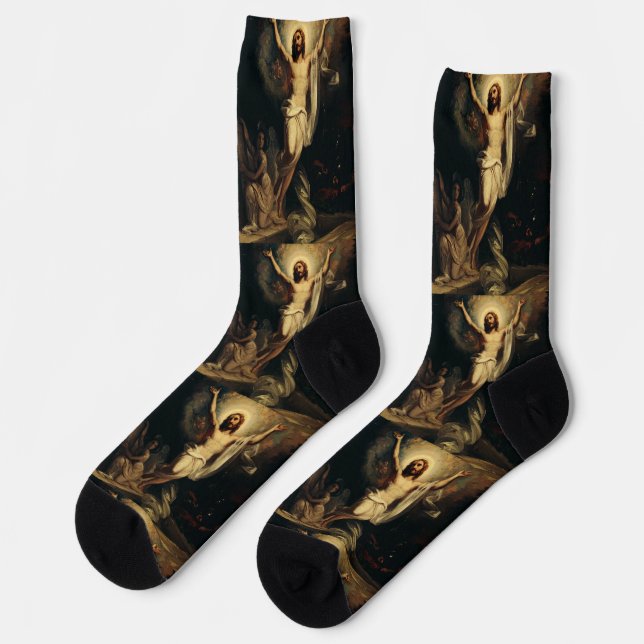 Resurrection of Christ by Robert Wilhelm Ekman  Socks (Left)