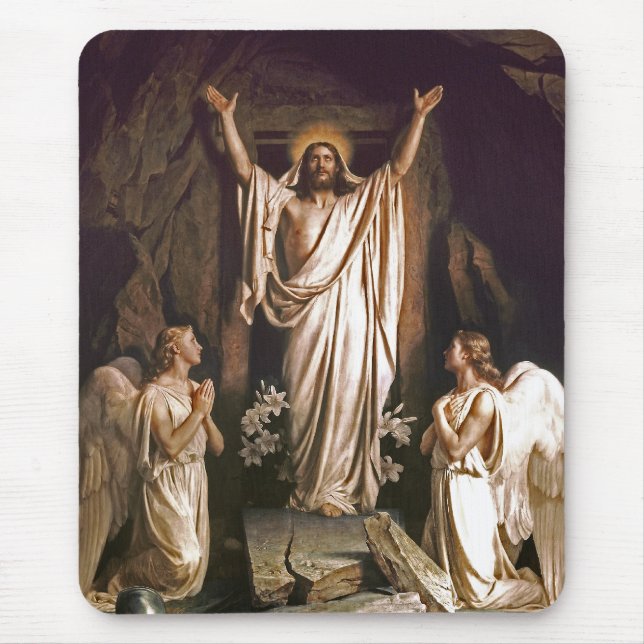 Resurrection of Christ. Fine Art Easter Gift  Mouse Pad (Front)