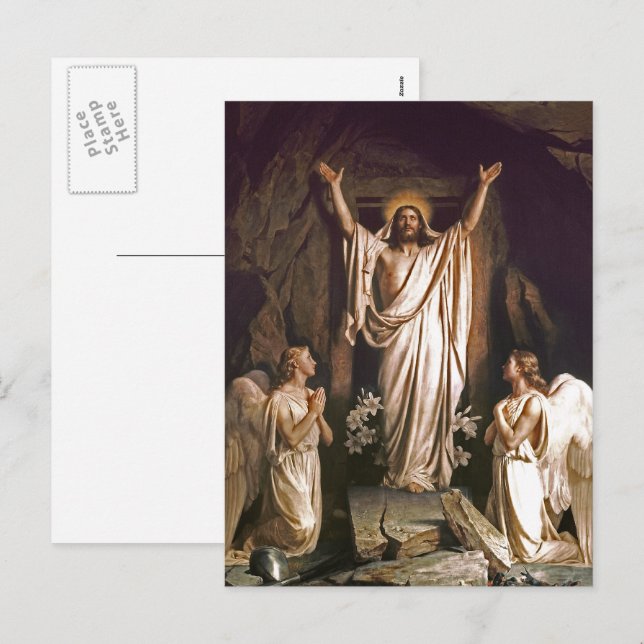 Resurrection of Christ. Fine Art Easter Postcards (Front/Back)