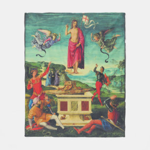 Resurrection of Jesus Christ by Raphael Fleece Blanket