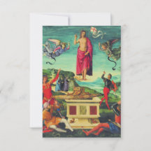 Resurrection of Jesus Christ by Raphael Holy Card